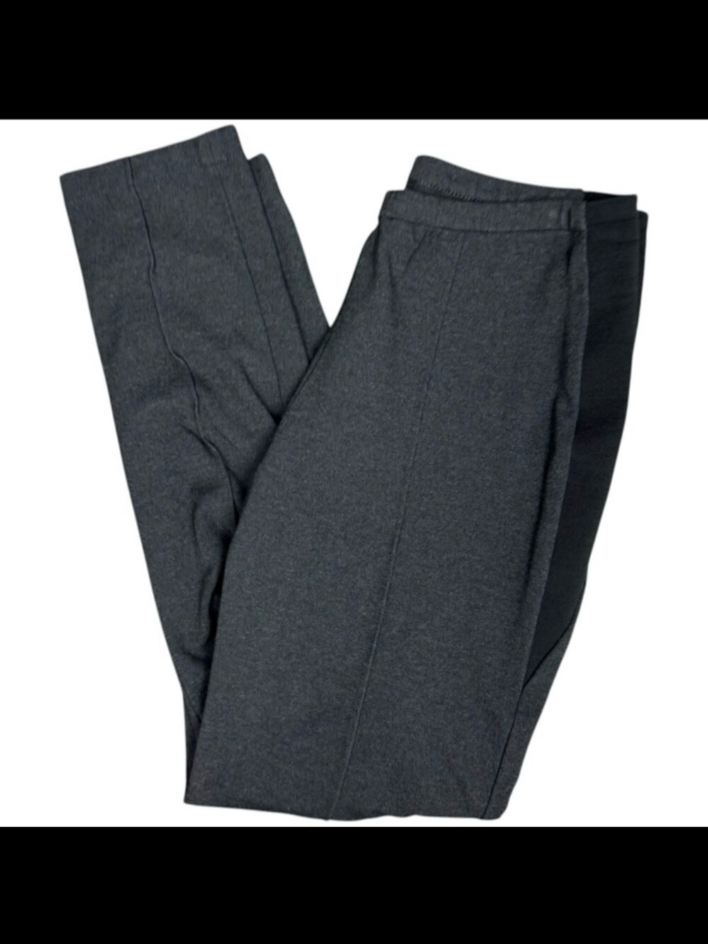Women's LAFAYETTE 148 NEW YORK‎ Pintuck Ponte Skinny Pants Gray/Blk. | Size L